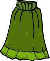 Green skirt, illustration, vector on white background