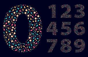 Numbers leaves Color Fill Set vector