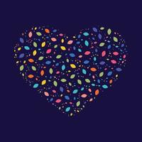 pattern colors leaves heart love vector