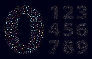 Numbers Colorful Fill Set art vector