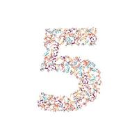 decorative music note number 5 vector