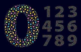 Numbers bubble Color Fill Set vector