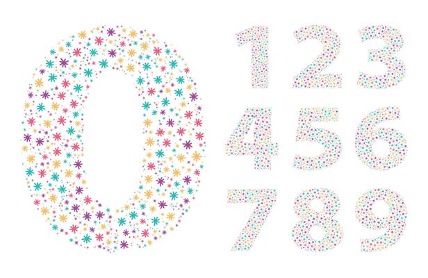 Numbers Colorful Star Fill Set