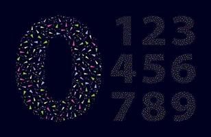 Numbers Colorful Fill Set art vector