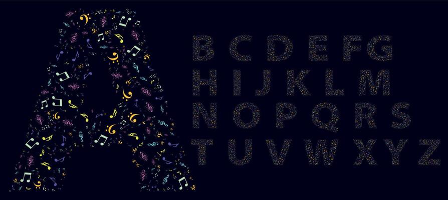 Alphabet Letters Music Color Fill Set