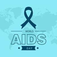 World AIDS Day Banner Background Illustration. Aids Awareness. World map and ribbon element. Eps 10 vector
