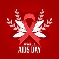 World AIDS Day Banner Background Illustration. Aids Awareness. World map and ribbon element. Eps 10 vector