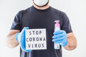 detener el concepto de coronavirus foto