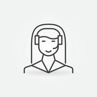 Woman Call Center vector outline icon. Customer Service symbol