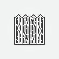 Wooden Fence outline vector concept icon