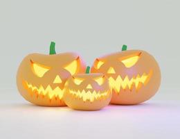 3d illustration pumpkin halloween isolated white background photo