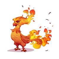 hermosa fénix, pájaro de fuego, personaje fenix vector