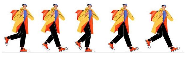 Courier character walk cycle sequence vector