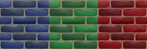 Brick wall, house facade texture for game vector