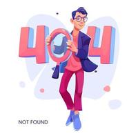 Error 404 page not found concept with cartoon man vector