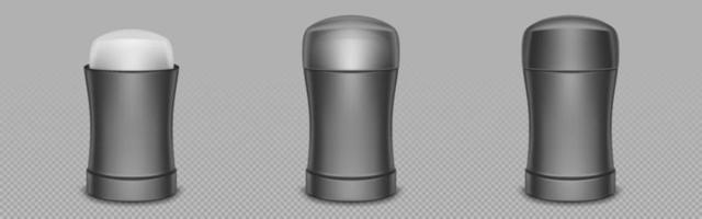 Deodorant stick bottle realistic 3d mockup set vector