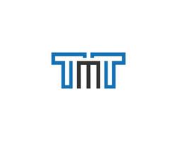 plantilla de diseño de icono o logotipo creativo moderno tmt de letra de línea. vector