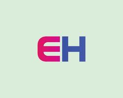 EH HE Logo design vector template