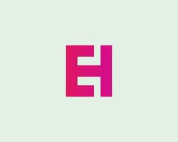 EH HE Logo design vector template