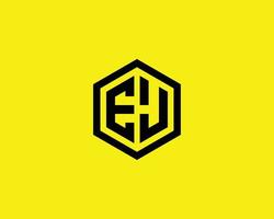 EJ JE logo design vector template