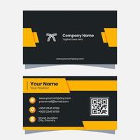 Vector graphics of a business card, with a modern yellow and black color scheme. Perfect for you to use