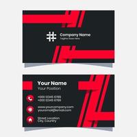 Vector graphics of a business card, with a modern red and black color scheme. Perfect for you to use