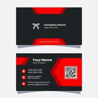 Vector graphics of a business card, with a modern red and black color scheme. Perfect for you to use