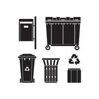 iconos de cubos de basura y botes de basura vector