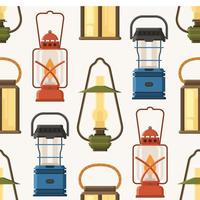 Retro Lantern or Gas Lamp Pattern vector