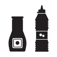 Iconos de botellas de ketchup de tomate vector