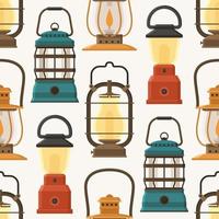 Retro Lantern or Gas Lamp Pattern vector