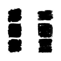 Black Brush Ink Stroke Grunge Collection vector