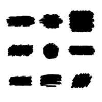 Black Brush Ink Stroke Collection vector