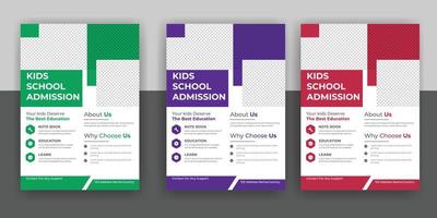 modern online school education admission flyer free download vector