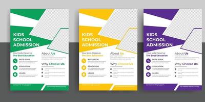 modern online school education admission flyer free download vector