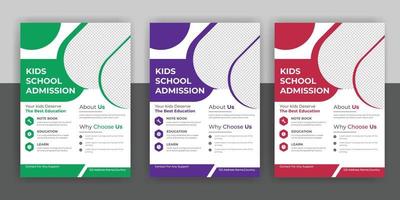 modern online school education admission flyer free download vector