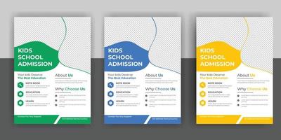 modern online school education admission flyer free download vector