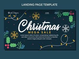 flat christmas landing page banner template vector