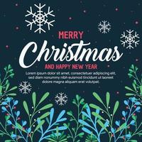 flat christmas sale social media template vector