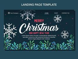 flat christmas landing page banner template vector