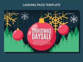 flat christmas landing page banner template vector