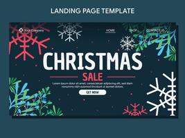 flat christmas landing page banner template vector