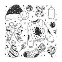 Clothes and essentials hand drawn doodle coloring vector