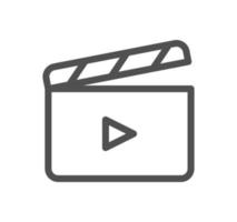 Cinema and video icon outline and linear vector. vector
