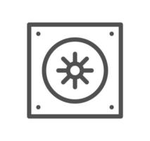 Computer and components icon outline and linear vector. vector