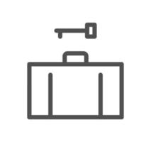 Baggage and travel icon outline and linear vector. vector