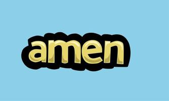 AMEN writing vector design on a blue background