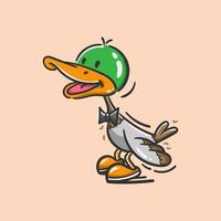 cute cartoon duck with smile face vector