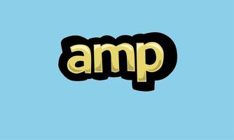 AMP writing vector design on a blue background