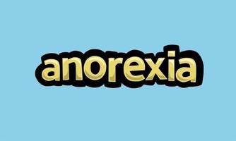 ANOREXIA writing vector design on a blue background